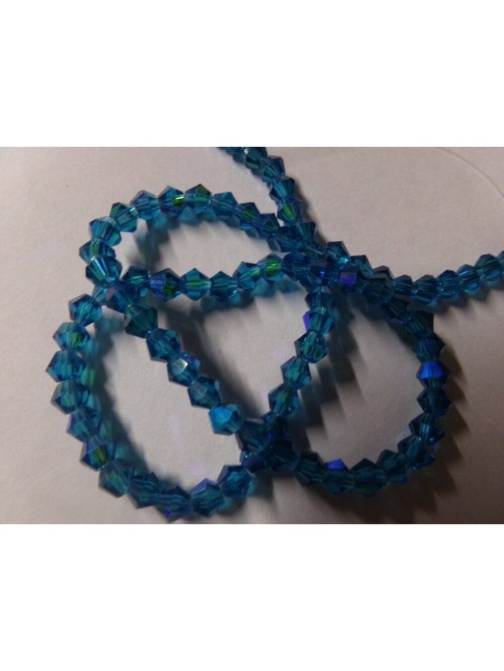 1 Strand Steel Blue AB Color Plated BIcone Glass Beads